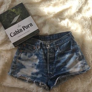 Levi’s 501 distressed high-waisted jean shorts